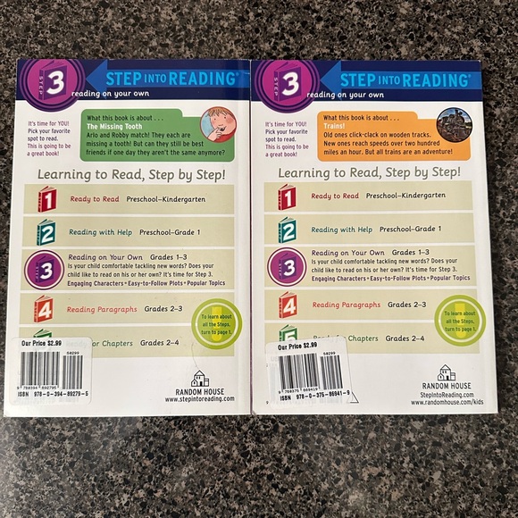 Step Into Reading Level 3 Book Bundle The Missing Tooth & Trains - Picture 2 of 5